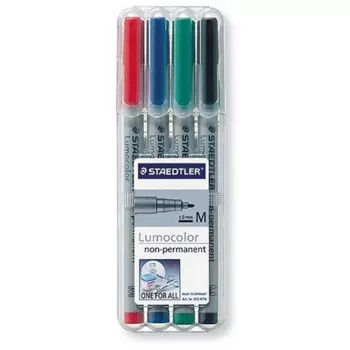 Marcador Staedtler 315 WP4 preto azul verde vermelho