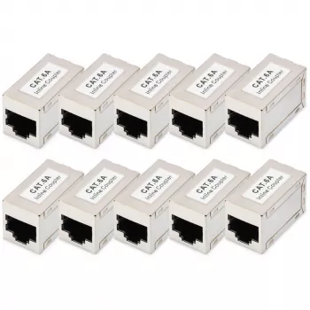 Acoplamentos modulares CAT 6A blindados Digitus 10 unid. RJ-45 contactos dourados