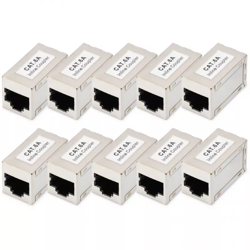 Acoplamentos modulares CAT 6A blindados Digitus 10 unid. RJ-45 contactos dourados