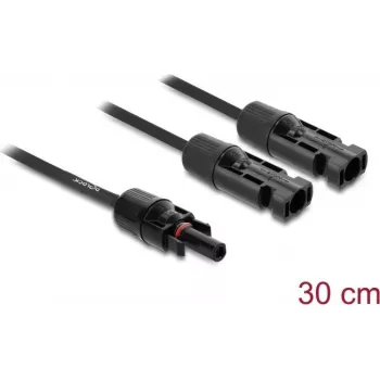 Cabo divisor solar DELOCK 2x conector macho para 1x conector fêmea 30 cm preto (modelo 89298)