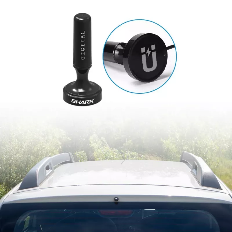 Antena DVB-T para automóvel Shark SHA301CAR com amplificador ativo para receção de TV no veículo