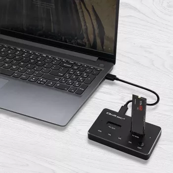 Qoltec 52274 Dock para SSD M.2 | NVMe | SATA | USB-C | DUAL 2 x 2TB