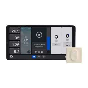 Painel de parede Shelly Wall Display X2 com duplo painel de controlo WiFi/BLU (prateado) + BLU H&T