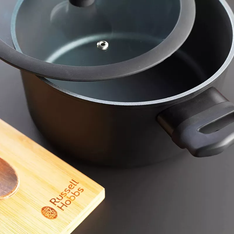 Panela Russell Hobbs RH01863EU7 20 cm Crystaltech panela em aço inoxidável com tampa de vidro