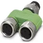 Phoenix SAC-3P-M 8Y/2XM 8FS - reto - 30 V - 4 A - verde - prateado - IP65 - IP67 - 22 mm (1696183)
