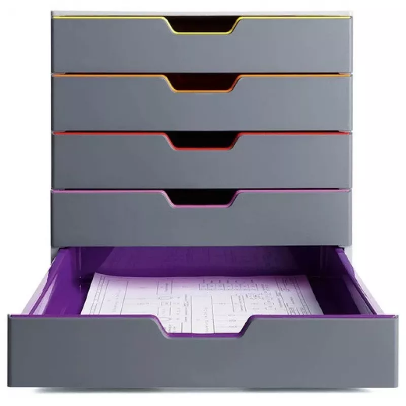 Durable VARICOLOR 5 Gaveteiro, 5 gavetas, multicolor