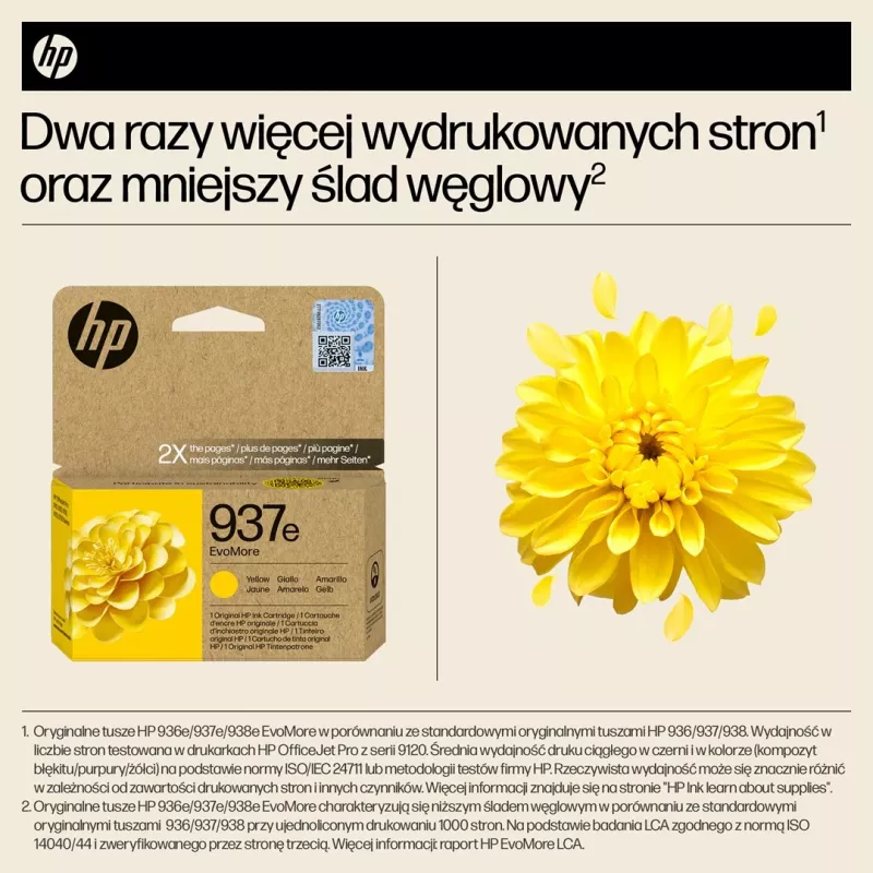 HP 937e EvoMore amarelo cartucho de tinta original