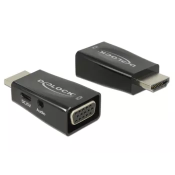 Adaptador DeLOCK 65901 HDMI A para VGA & áudio de 3,5 mm preto