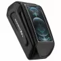 Bolsa de quadro de bicicleta Rockbros modelo com capacidade de 1,7 l, compartimento para telefone, preto