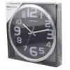 Relógio de parede Esperanza EHC013K Zurich Preto Quartzo Oval 25 cm, moldura de alumínio, 4 cm de espessura