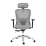 Cadeira de escritório giratória mark adler Expert 5.3 cinzento mesh – ergonómica, altura ajustável, apoio lombar, apoio de cabeça, braços