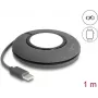 DeLOCK 83019 Cabo de carregamento magnético retrátil USB Type-C para Apple Watch, 1 m, cinzento