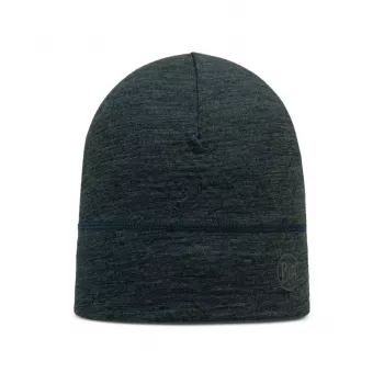 Gorro Buff Merino Lightweight Multistripes Forest — gorro Buff leve de lã merino, unissexo, verde-escuro, 125 g/m²