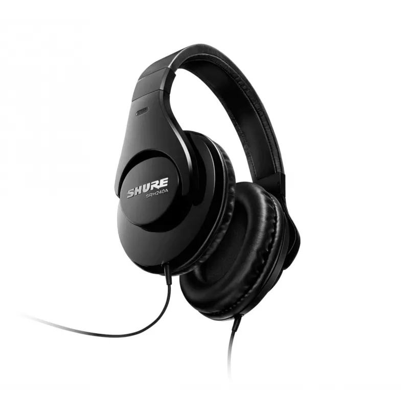 Auscultadores Shure SRH240A com fios, arco de cabeça, música, preto