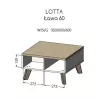 Mesa de centro Cama LOTTA 60 carvalho wotan/preto mate