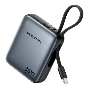 Powerbank Vention FHEH0 polímero de lítio 10000 mAh 35W USB-C preto