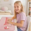Tapete de secretária XXL para rato e teclado, rosa