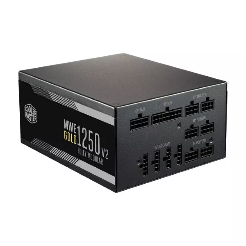 Fonte de alimentação Cooler Master MPE-C501-AFCAG-EU MWE Gold V2, ATX 1250W, RTX Ready, Modular, 140mm, Preto