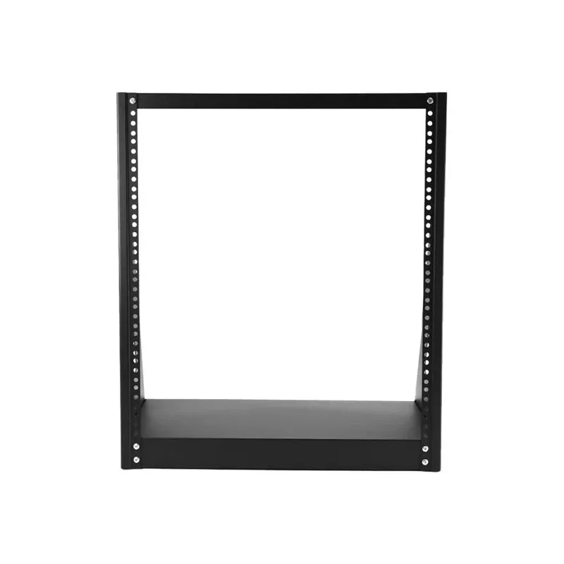 StarTech.com rack de servidor de secretária 2-Post 12U Heavy-Duty, pequena estrutura de rack de computador aberta de 19 polegadas, rack de rede compacto para equipamento AV/estúdio/dados/IT, em conformidade TAA – rack de dois postes autónomo para casa/escritório