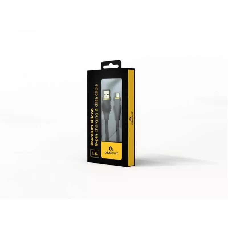 Cabo USB-A para Lightning Gembird CC-USB2S-AM8PM-1.5M-BK — USB 2.0, 1,5 m