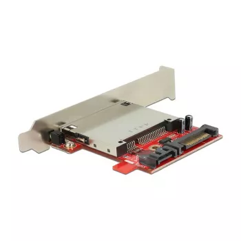 Leitor de cartões DeLOCK 91495 SATA interno preto vermelho prateado