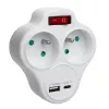 Adaptador elétrico duplo MACLEAN MCE336E com 2 portas USB, Type E