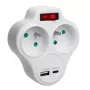 Adaptador elétrico duplo MACLEAN MCE336E com 2 portas USB, tipo E