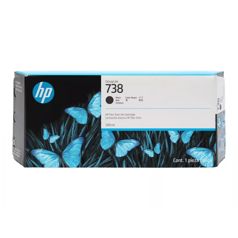 Cartucho de tinta HP 738 300 ml preto DesignJet