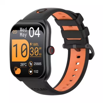 Smartwatch Colmi P86 preto com medidor de frequência cardíaca, à prova de água