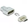 DeLOCK - Adaptador Thunderbolt / USB-C - USB-C (macho) magnético para USB-C (fêmea) - USB 3.2 Gen 2 / Thunderbolt 3 4,5 A - Suporte 8K - Prateado (66433)