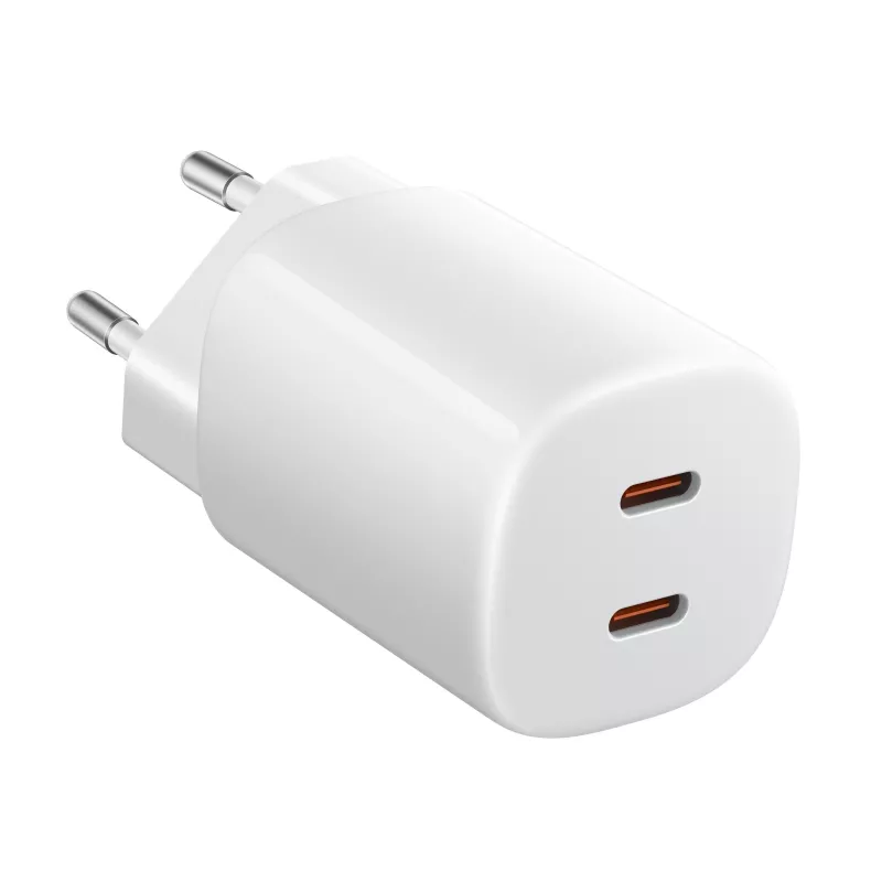 Carregador Xiaomi Nano Turbo 45W branco — 2× USB‑C AC interior para smartphone e tablet