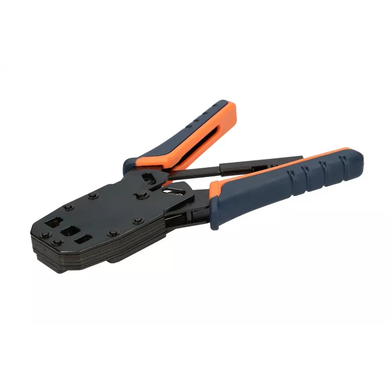 Alicate de cravar RJ45 Extralink 4P+6P+8P com catraca para fichas modulares, 1 unid.