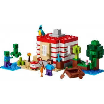 LEGO Minecraft conjunto 21275 casa na selva TNT brinquedo de construção, 287 peças, 2 minifiguras, a partir de 8 anos