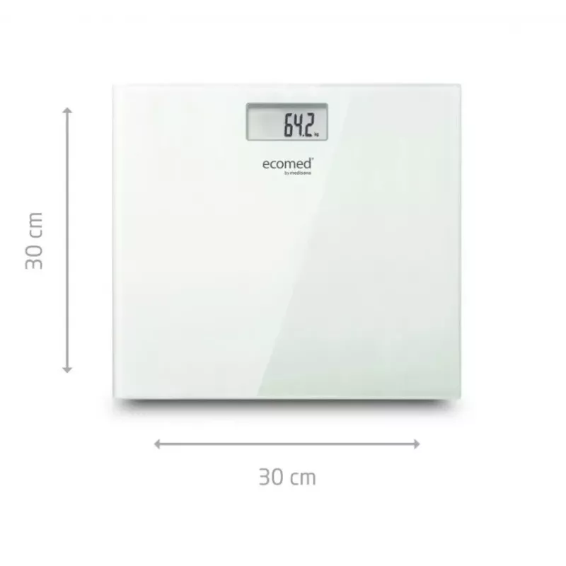 Ecomed by Medisana PS-72E Balança de Banho – 150 kg, Plataforma de Vidro, Branco