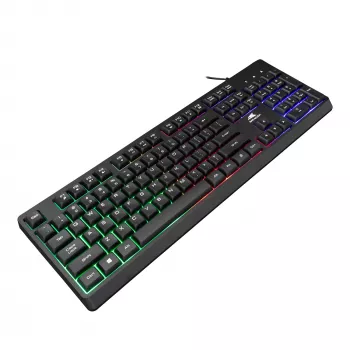 Teclado US Baracuda Starfish preto Modelo STARFISH — formato compacto, layout US