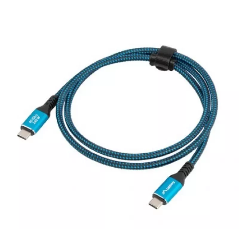 Cabo USB-C LANBERG CA-CMCM-45CU-0010-BK 1 m, 240 W de potência, vídeo 8K@60Hz