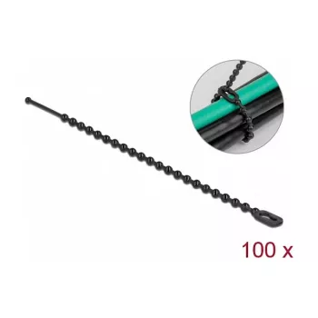 Abraçadeira de cabo tipo pérola DeLOCK 19566 C 100 x L 2,4 mm preta 100 unid.