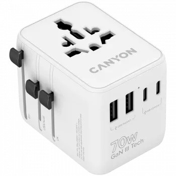 Adaptador de viagem CANYON OnTour 70 EU/UK/US/AUS 70W branco