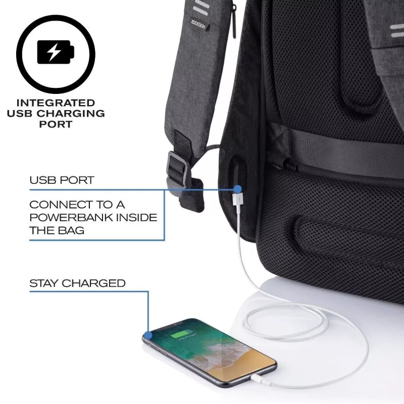 XD Design Bobby Hero Small P705.701 mochila antirroubo, portátil de 13,3 polegadas, tablet de 12,9 polegadas, 10,5 l, PET, preta