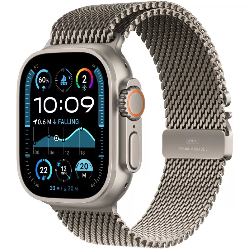 Braçadeira Milanese Loop titânio natural 49 mm - S