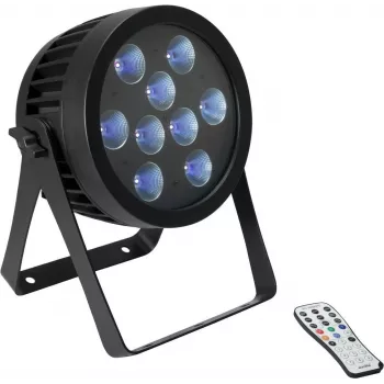 Projetor LED EUROLITE PAR 9 UV 9x3W – projetor PAR UV para palco/clube, 9 LEDs 3W