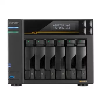 Asustor LOCKERSTOR 6 Gen3 (AS6806T) NAS Desktop AMD Ryzen V3C14 16 GB DDR5 ADM preto