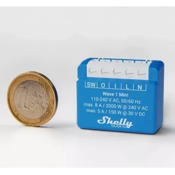 Shelly Qubino Wave 1 Mini LR interruptor inteligente Z-Wave azul