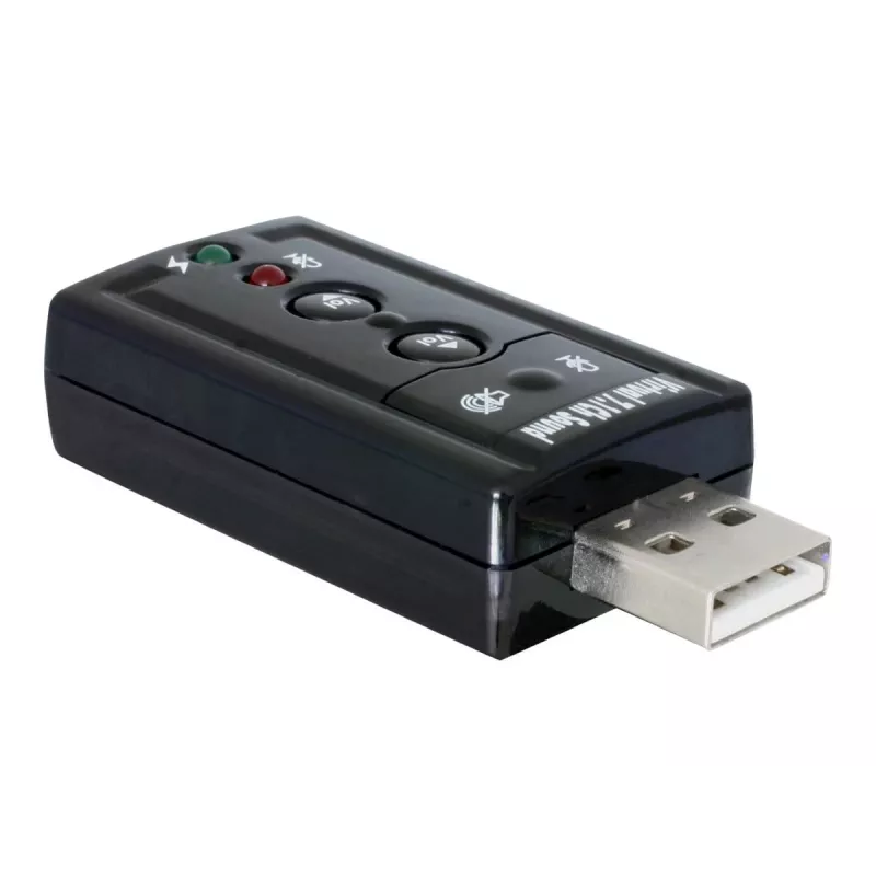Adaptador de som USB DeLOCK 7.1 - placa de som - estéreo - USB (61645)