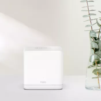 Sistema mesh MERCUSYS Halo H60X (pack de 2) Wi-Fi 6 dual band, 1500 Mbit/s, até 350 m², 2x LAN, antenas internas, branco