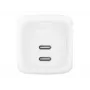 Carregador rápido AC de interior Belkin WCH020KQ2MWH-B6 – 2x USB-C, 2 m cabo integrado, branco