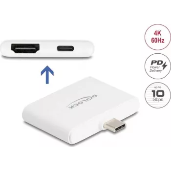 Adaptador DELOCK USB Type-C para HDMI 4K 60 Hz com dados e PD 94 W (modelo 61087)