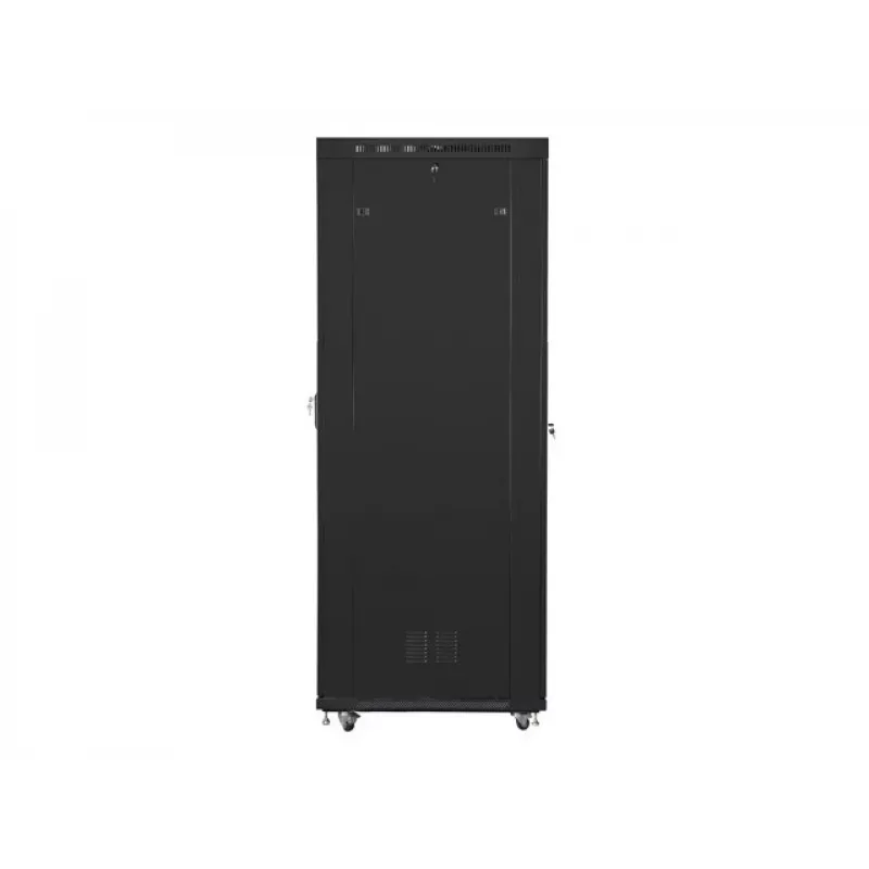 Lanberg FF01-8047-12BL armário rack de chão de 19 polegadas 47U, 800x1000 mm, porta de vidro, LCD, IP20, para montagem, preto