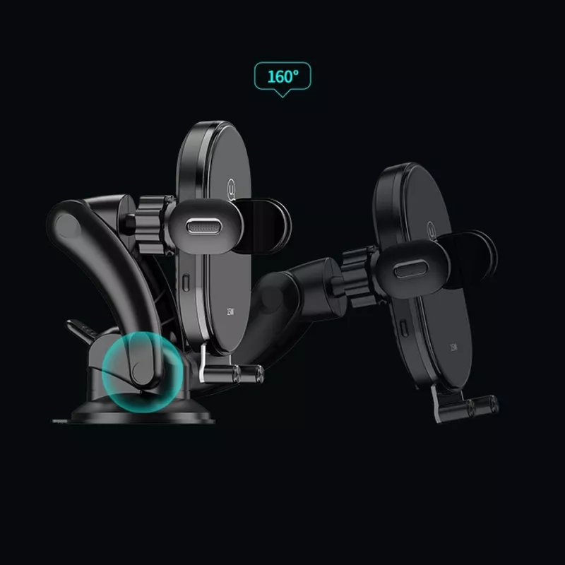 Suporte de carro indutivo para smartphones usams US-CD131 15W automático para para-brisas e painel de bordo