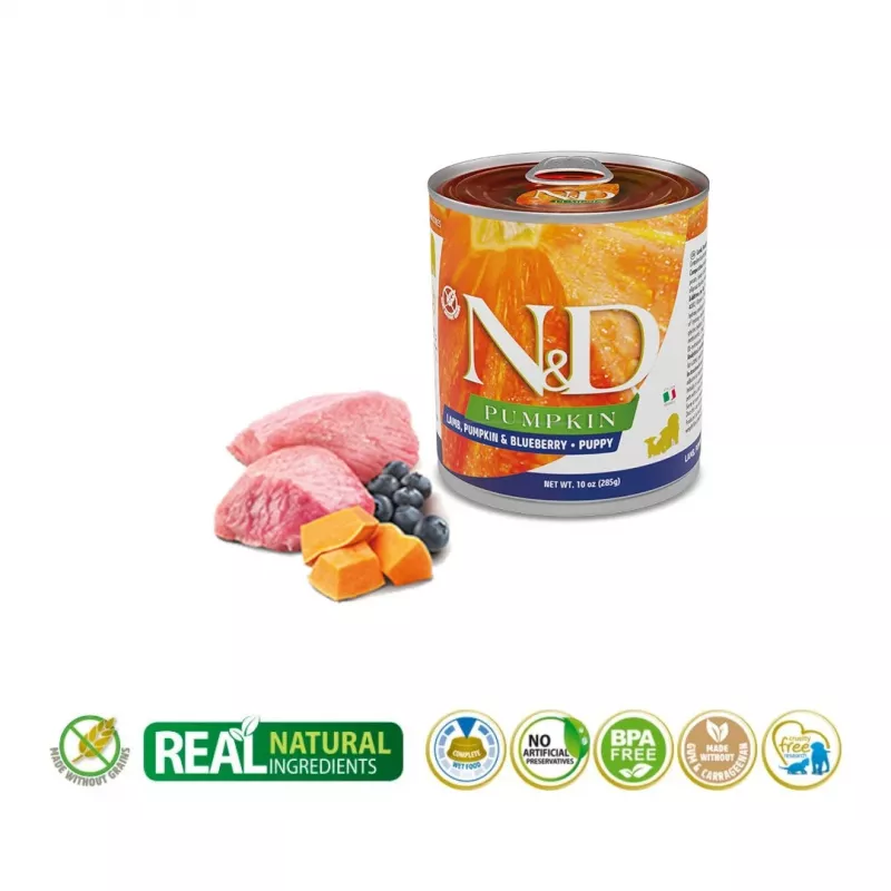 FARMINA N&D DOG LAMB&PUMPKIN&BLUEBERRY PUPPY 285g